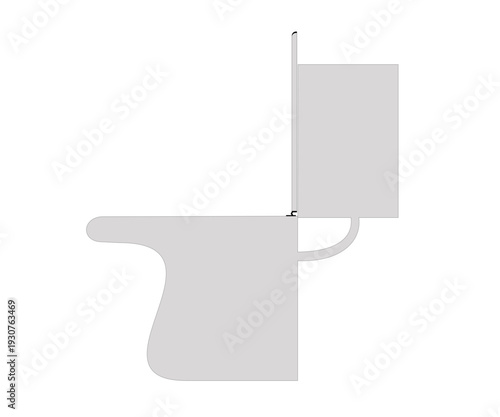 Minimalist Toilet Side Profile Vector Icon