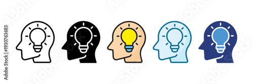 Brainstorm Idea Icon Set Multiple Style Collection