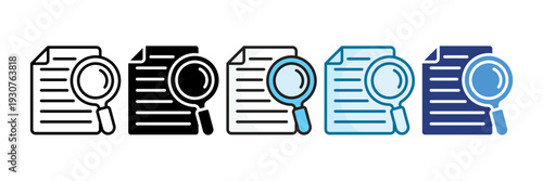 Research Paper Icon Set Multiple Style Collection