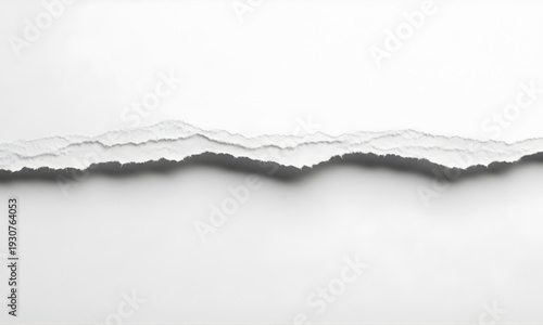 horizontal torn white paper edge background