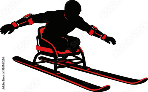 Adaptive Snowboarder Paralympic Winter Silhouette