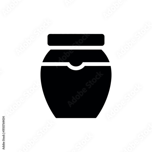 Black urn with lid container vessel