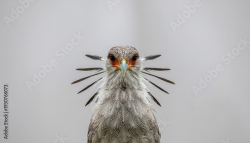 Ultra Realistic Fine Art Portrait Of A Secretary Bird Perfectly Centered Symmetrical 666343