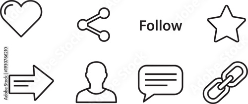 Social Media Interaction and Notification Icon Set