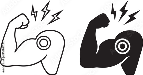 Bold muscle pain cramp injury editable stroke icon.