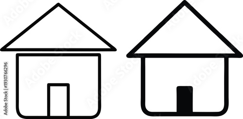 A comprehensive house icon set featuring 3d vector illustrations of residential building architecture with roof and door design elements for real estate business web buttons and property symbols