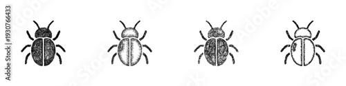 Sketch beetle icon design set