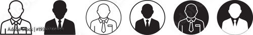 Businessman professional icon set. Modern thin line symbols for corporate and office use.