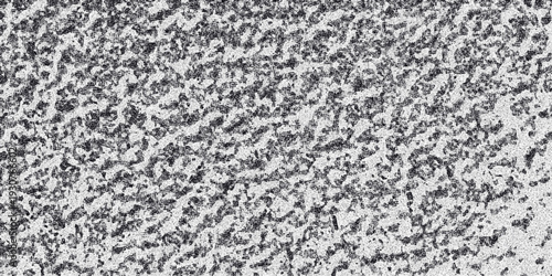 Dense monochrome abstract texture with a uniform speckled pattern of dark and light dots, creating a rough, granular surface ideal for backgrounds and design elements