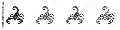 Sketch scorpion icon design set