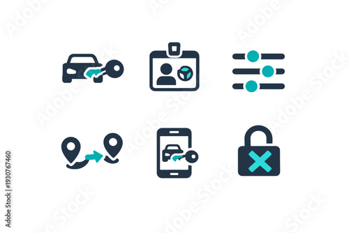 Access vector driver guest permission generation digital icon simple scalable numbers no