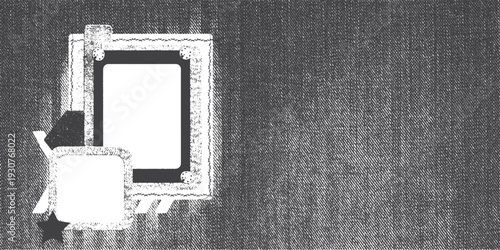 Denim grunge page design. Banner template. Empty framework