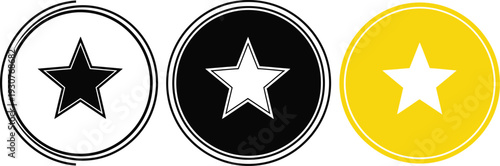 Three star ratings in different colors and styles