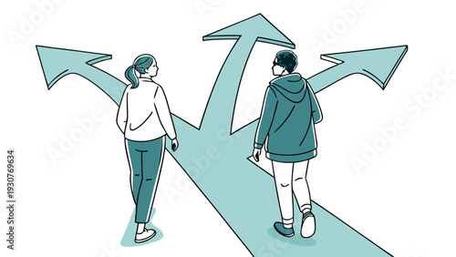 People Facing a Crossroads: Choosing the Right Career or Life Path