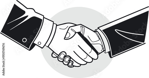 Professional Business Handshake Illustration: Concept of Partnership, Agreement, and Success