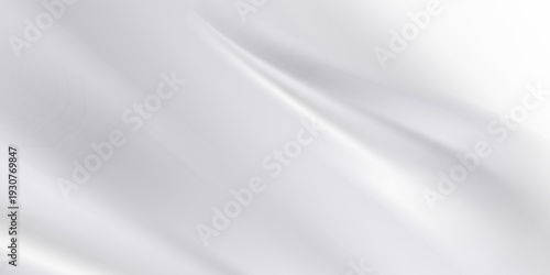 White Luxury Silk Fabric Texture Background, Elegant Soft Satin Wave with Subtle Grey Shadows,