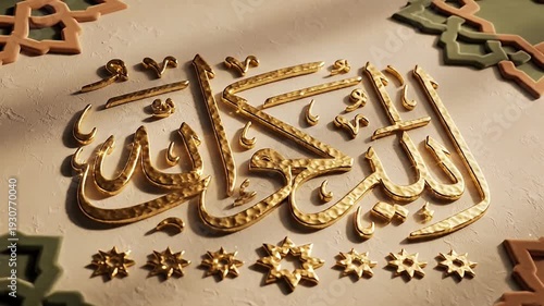 Golden Arabic Calligraphy of 