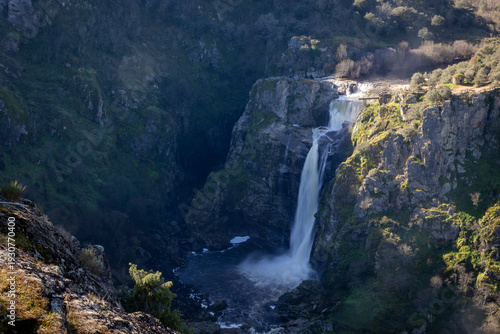 Scenic Waterfall in Natural Canyon Landscape