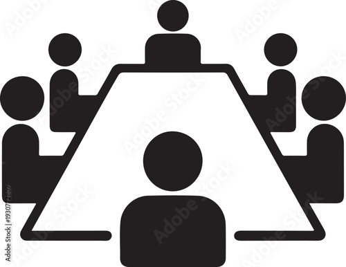 Board room members sitting around a table. Board Room Icon Object, Board Room Icon Picture, Board Room Icon Image