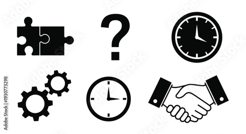 Set of 6 business icons vector