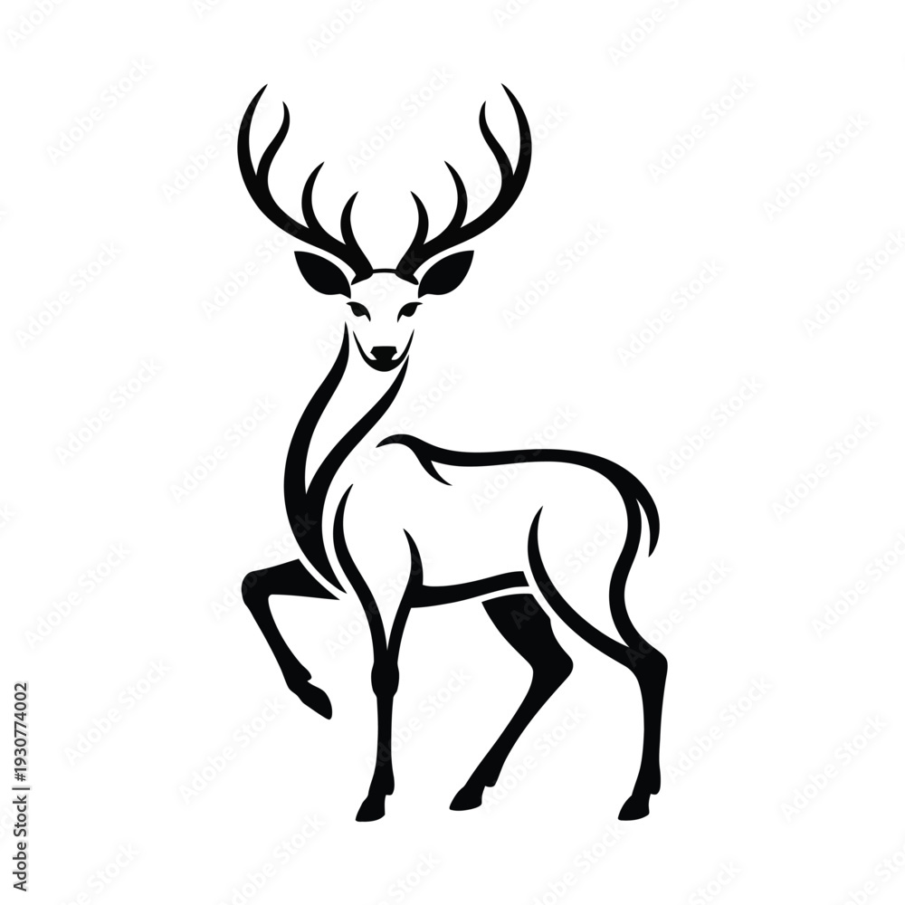 Obraz premium Modern Minimalist Deer Vector Illustration.