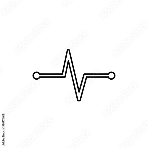 Abstract electrocardiogram waveform symbol representing heartbeat, health, and medical pulse rhythm