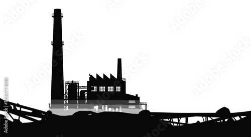 Industrial factory silhouette vector