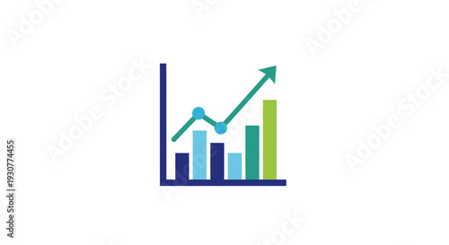A Clean and Colorful Business Growth Chart Depicting Upward Trends and Positive Progress