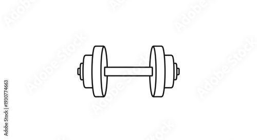 A minimalist black and white dumbbell illustration perfect for fitness and exercise themes