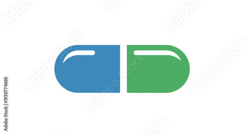 A minimalist graphic depicting a capsule, showcasing health, medicine, and wellness concepts
