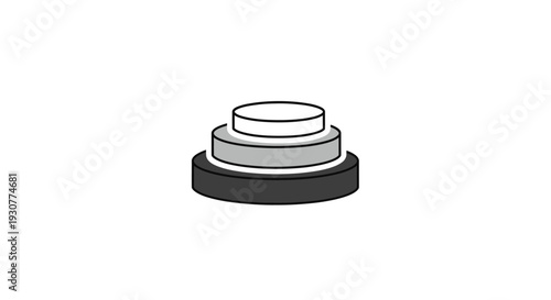 A minimalistic illustration of a three-tiered shape, perfect for visual design projects