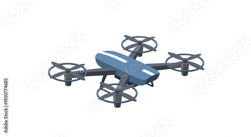 A modern 3D drone illustration showcasing aerial technology and remote control features