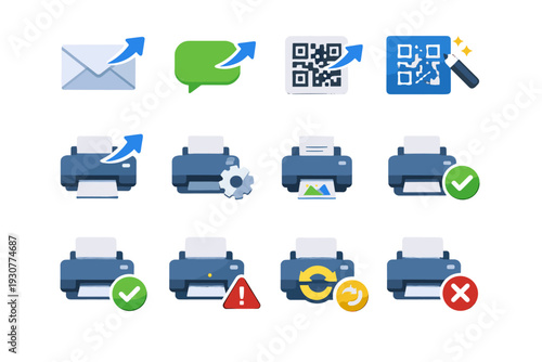 Abstract simple print success image code preview share qr generation vector generate