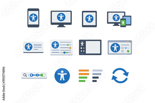 Accessibility ui modal mode panel vector icon floating layout flat tablet reset
