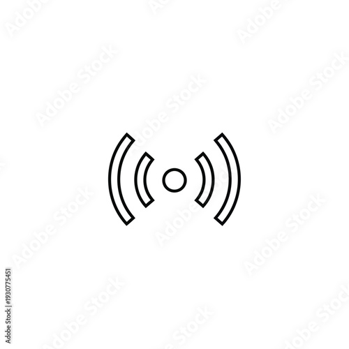 This clean line art icon abstractly represents strong wireless signal presence and seamless network connectivity, vital for modern digital communication and efficient data flow