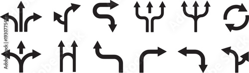 Set of 12 arrow icons vector