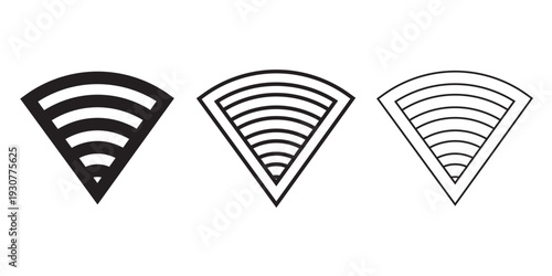 Set of vector Wi-Fi icon for communication, telecommunication. Communication wireless signal level wifi. Clipart illustration.