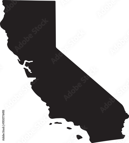 California map on white background vector