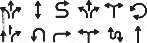 Set of 12 navigation arrows vector
