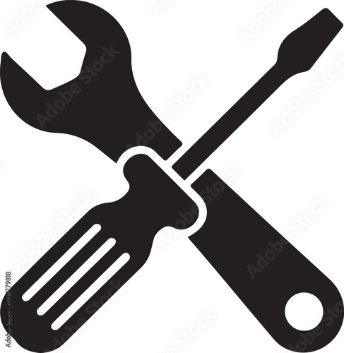 Car service sign icon. Repair grey sign. Vector isolated object