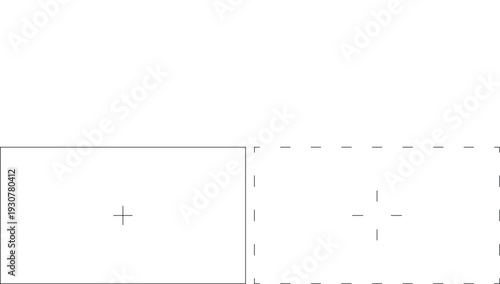 Camera Screen Recording Frame Overlay with Focus Reticle Isolated on Transparent Background PNG