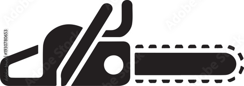 Chain saw icon. Flat silhouette version