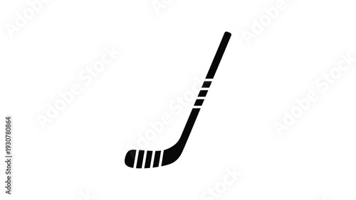 hockey stick icon silhouette isolated sports equipment symbol for ice hockey game player gear and athletic competition illustration