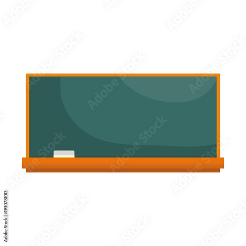 A green chalkboard with a piece of white chalk on it