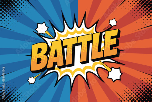 battle, background poster comic speech bubble vector illustration suitable for game rank titles like gladiator, warrior, elite soldier, and combat champion levels, action design.