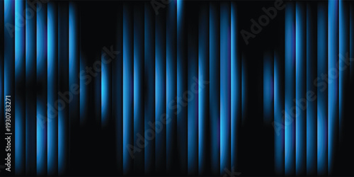 Illustration neon cyan vertical light beams with soft blur glow on dark backdrop, glossy gradient effect, tech-inspired abstract background. Illustration