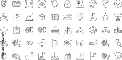 Set of handdrawn business and technology icons