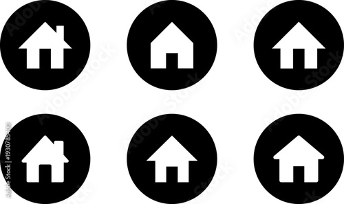 Home icon for apps and websites, house web icon set, main page navigation button UI symbol on transparent background. House icon vector, PNG or JPEG