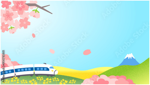 Soft Spring Japan Landscape Illustration