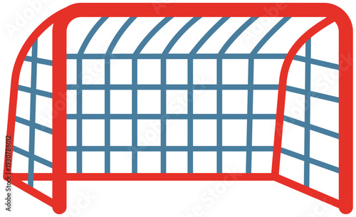 Soccer goal post and net icon for scoring concepts in sports tournaments and competitive games